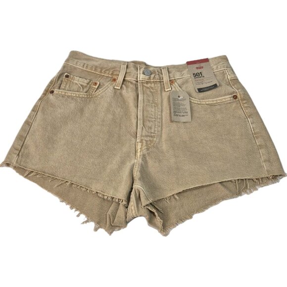 Levi's Pants - Levi’s 501 Women's Shorts Size 29 High Rise Raw Hem Distressed Light Brown (56)